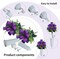 Artificial Cemetery Flowers – 2 Sets Purple Rose Bouquets with Vase for Grave, Memorial, and Outdoor Headstone Decoration